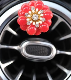 Resim TASARIM ARABAM ATİKE ELİF AKIN Kırmızı Kalın Yapraklı Çiçek Klima Koku No 5 