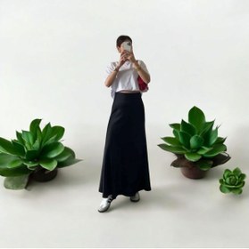 Resim Lovely butik Fİ SATEN SİYAH UZUN ETEK 