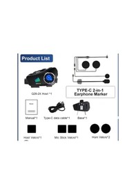 Resim Q28 2x 2 Eşleşmeli Motosiklet Kask Bluetooth Kulaklık 1080p Kamera Su Geçirmez Intercom 24452610 