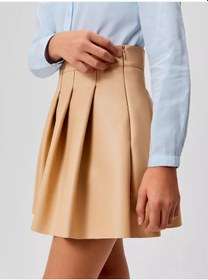 Resim Acoola Ceketli Plise Deri Etek, Belde Ayarlanabilir Kısımlı 174928529 Bej 