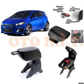 Resim OTO H.İ.T. Chevrolet Aveo 12 Üzeri Uyumlu Kol Dayama Ve Kolçak Sürgülü Bardaklıklı Ayarlanabilir Siyah Deri 