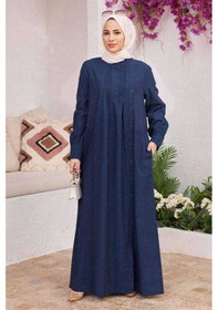 Resim Neways 6508-Yandan Düğmeli Ferace Lacivert 