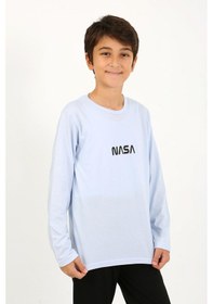 Resim Akbeniz Erkek Çocuk Uzun Kol Penye Pijama Takım 20437 Buzmavisi Buz Mavisi 