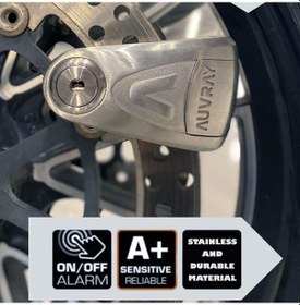 Resim Auvray B-lock 10 Mm 120db Sra Sertifikalı Çelik Alarmlı Disk Kilidi 