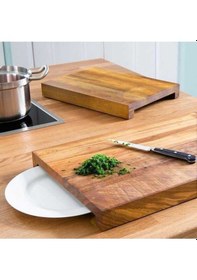 Resim Profesyonel Büyük Şef Tahtası Kesme Sunum Tahtası Gerçek Doğal Ağaç Ahşap 