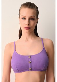 Resim Suwen Mermaid Aksesuarlı Bralet Bikini Üst Sb2616714281428 Parlak Lila 