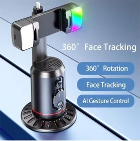 Resim TOKQI Destekli Otomatik Yüz Takipli Gimbal - Akıllı Telefon ve Aksiyon Kamerası için 360° Döner Masaüstü 