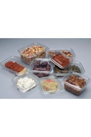 Resim Sızdırmaz Kap 1000 gr cc Kullan At Tek Kullanımlık Plastik Kapaklı Kase 100 Adet 