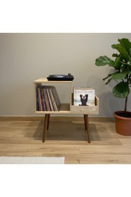 Resim RMD SHOP Sera Plak-Pikap ve Gramofon Sehpası Safir Meşe 