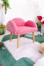 Resim BEYLERBEYİ Çocuk sandalyesi, pembe rengi, çocuk pufu , sırtlı puf , dekoratif puf, çocuk dinleme koltuğu 