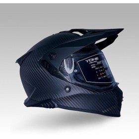 Resim Yohe FG601 Kask Karbon Full Face Motosiklet Mat Siyah Çift Vizör UV Bluetooth Yuvalı ECE 22.06 MIPS 