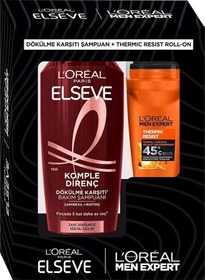 Resim Elseve Şampuan Komple Direnç 300 Ml + Men Expert Thermic Resist Roll-on 50 Ml Dökülen 