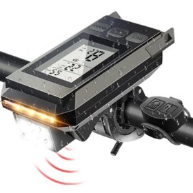 Resim motosergen Forte GT 6145 450 Lümen Bisiklet Ön Işık Ve Km Saati Wireless Kablosuz Siyah Renk 