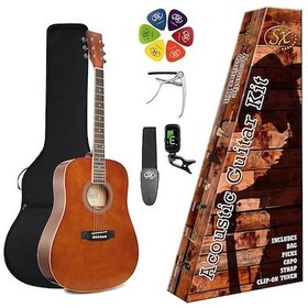 Resim SX SD104KBR Akustik Gitar Seti (Kahverengi) 