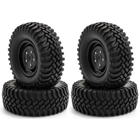 Resim 1/10 Trx4 Ve Axial Scx10 İçin 4 Adet Kauçuk Rc Araç Lastiği - 110mm Çap, 46mm İç Çap 