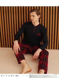 Resim Pijamoni Erkek Süprem Uzun Kol İnce Pijama Takımı 6300-1 001 