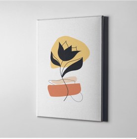 Resim Bohem Minimalist Lale Çizim 50x70 cm Kanvas Tablo 
