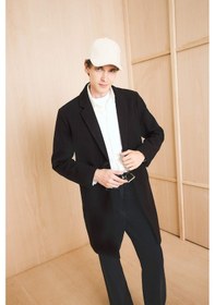 Resim Defacto Relax Fit Ceket Yaka Düğmeli Cepli Kışlık Kaşe Parka Y8903az25aubk27 Siyah-bk27 