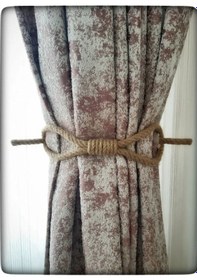 Resim Perde Tokası Perde Mandalı Perde Askı Aparatı Jüt Halat Şıklığında Perde Aksesuar Siyah 