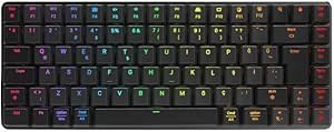 Resim Rampage W-GRANITE Siyah/Gri Low Profile BLUE SWITCH Q RGB 2,4 ghz+ BT Mekanik Gaming Oyuncu Klavye 