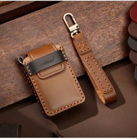 Resim Wondernest Volvo Uyumlu Hallmo Deri 6 Düğmeli Anahtarlık Koruyucu Kapak Kahverengi 