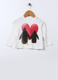Resim Mammaramma Baskılı Ekru Bebek T-shirt 22fwg-61 