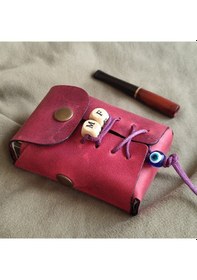 Resim Sumerian Leather Craft Deri Sigara Kılıfı Kişiye Özel Kırmızı 