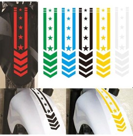 Resim Sones 10 Adet Motosiklet Araba Çamurluk Yansıtıcı Etiket Modifiye Dekoratif Su Geçirmez Etiket Ok Yıldız Beyaz 