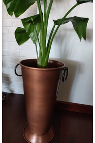 Resim Genel Markalar Antik Bakır Eskitme Şemsiyelik Kova Vazo 