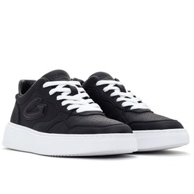 Resim Alberto Guardiani Erkek Siyah New Era Kalın Tabanlı Deri Sneaker - Siyah / 4 