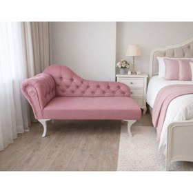 Resim aldagelsin Dekoratif Bihter Koltuğu Pembe Josephine Beyaz Ayak 