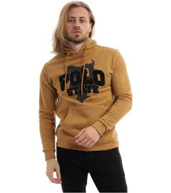 Resim Polostate Erkek Polo State Süzine Nakışlı Kapüşonlu Sweat Kahverengi 