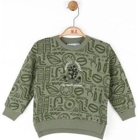 Resim Nk Kids Erkek Bebek Pamuklu İki İplik Yazılı Desert Sweatshirt-14722 Haki 