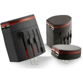 Resim Sourcingasia ayak Izi 2 USB Şarj Cihazıyla Evrensel Seyahat Adaptörü (Yurt Dışından) 