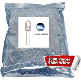 Resim Xuweiwei 1000 Adet Ultra Parlak 5mm Led Beyaz Tüp Ampul 36v Dıy Projeler Aydınlatma 