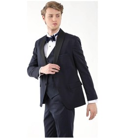 Resim Dufy Lacivert Erkek Slim Fit Sivri Yaka Smokin Takım - 92417 Lacivert 