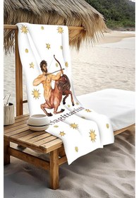 Resim Dijital Baskı Plaj Deniz Havlusu Yay Burcu Desenli Peştamal Hvl0039 Renkli 