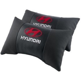 Resim Macha Hyundaı Deri Nakışlı Oto Başlık Boyun Yastığı Iki Adet 