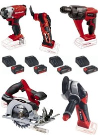 Resim Einhell TE-HD Matkap + TE-CI 18/1 Vidalama + Varrito Raspalama Makinesi + TE-AG 18/115Taşlama + TE-CS 18/150 Daire Testere + 2 x 4.0 - 2 x 2.5 Akü Set 