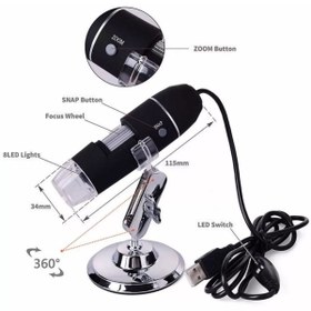 Resim MBL 1600X Dijital Usb Mikroskop Zoomlu Büyüteç 2mp Cep Çevirici Dahil 