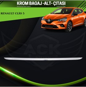 Resim ACK Dizayn RENAULT CLİO 5 ARACA ÖZEL KROM BAGAJ ALT ÇITASI PASLANMAZ ÇELİK A+ 