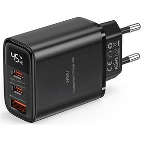 Resim Wiwu Wi-g011 Firefly Serisi Gan Tech Pd Hızlı Şarj Özellikli Şarj Başlığı 45w Siyah 