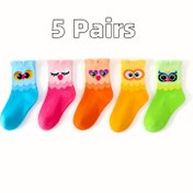 Resim 5 Çift Kızlar İçin Baykuş Prenses 3D Pamuklu Kazak - Pastel ve Canlı Renkler (Pembe, Mavi 