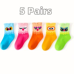 Resim 5 Çift Kızlar İçin Baykuş Prenses 3D Pamuklu Kazak - Pastel ve Canlı Renkler (Pembe, Mavi 