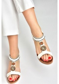 Resim Fox Shoes Beyaz Dolgu Topuklu Kadın Sandalet M258313609 