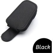 Resim Evrensel Araba Güneş Gözlüğü Tutucu Araba Manyetik Deri Klip Kart Bilet Tutucu Black Diğer 