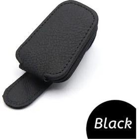 Resim Evrensel Araba Güneş Gözlüğü Tutucu Araba Manyetik Deri Klip Kart Bilet Tutucu Black Diğer 