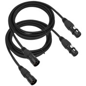 Resim Symbee 2 Adet 3 Metre Xlr Kablosu - 6mm Çift Katlı Ekranlı Teli, Çinko Alaşımlı Kasa Ve Altın Kaplı Plug - Mikrofon, Kayıt Cihazı, Hoparlör İçin Ses Aksesuarı 10" 