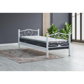Resim Gün Metal Beyaz Metal Karyola 