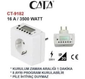 Resim Cata Digital Zaman Saati Akıllı Priz 